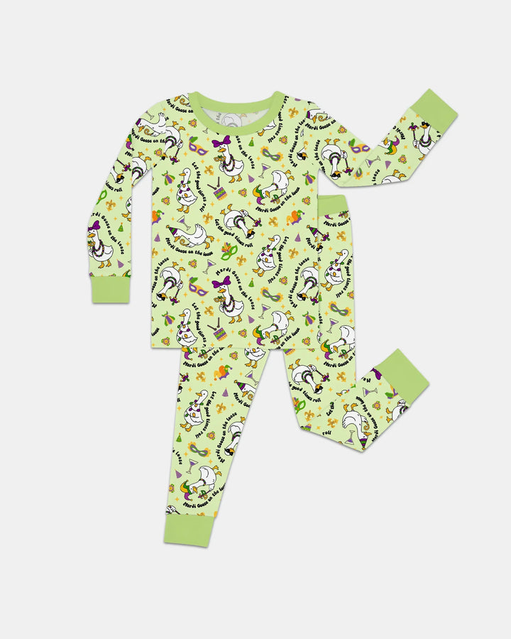 Zweiteiliges Langarm-Pyjama-Set mit Sommerfrüchten