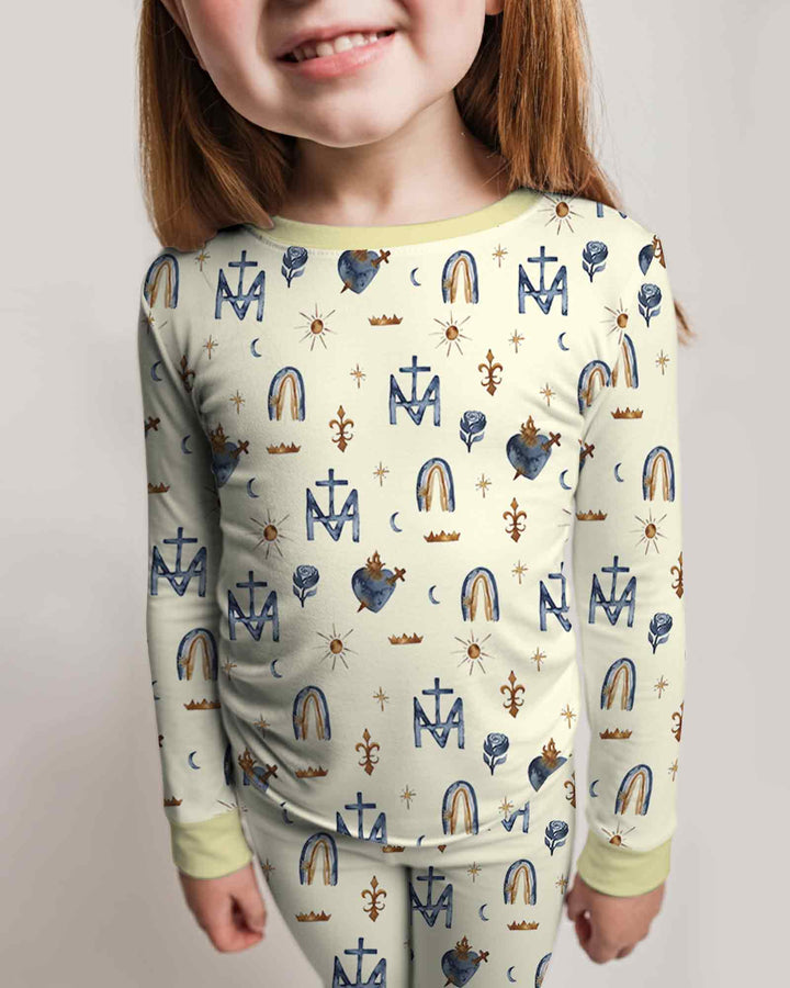 Zweiteiliges Langarm-Pyjama-Set mit Sommerfrüchten