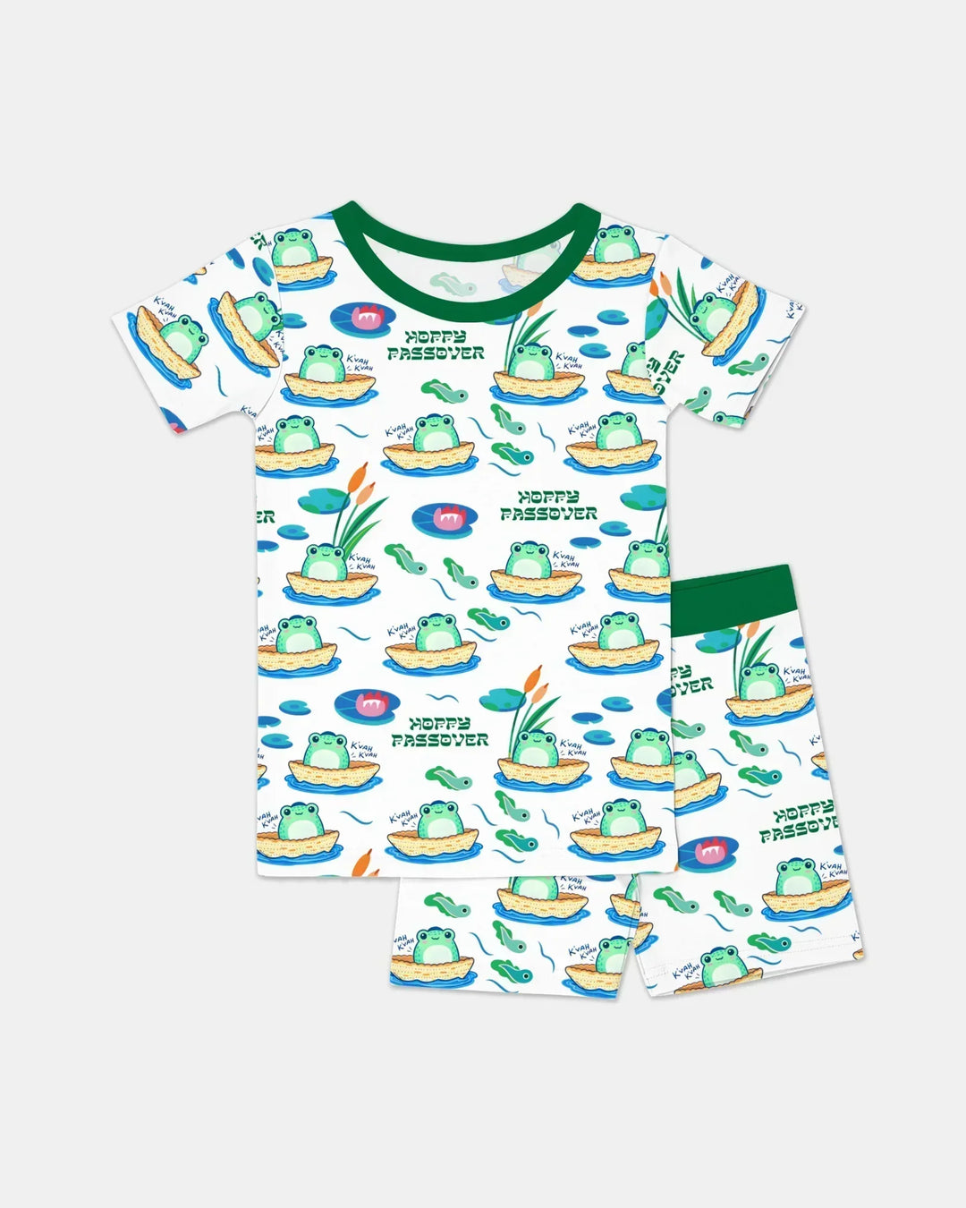 Template Zweiteiliges Pyjama-Set mit kurzen Ärmeln und Shorts