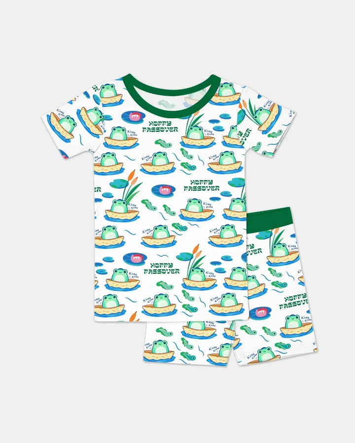 Template Zweiteiliges Pyjama-Set mit kurzen Ärmeln und Shorts