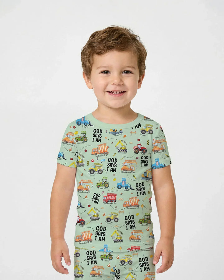 God Says I Am Bamboo Two Piece Short Sleeve Pajama Set