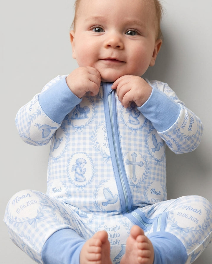 Gerippte Babykleidung mit individuellem Foto - Weich &amp; Skizzenhaft