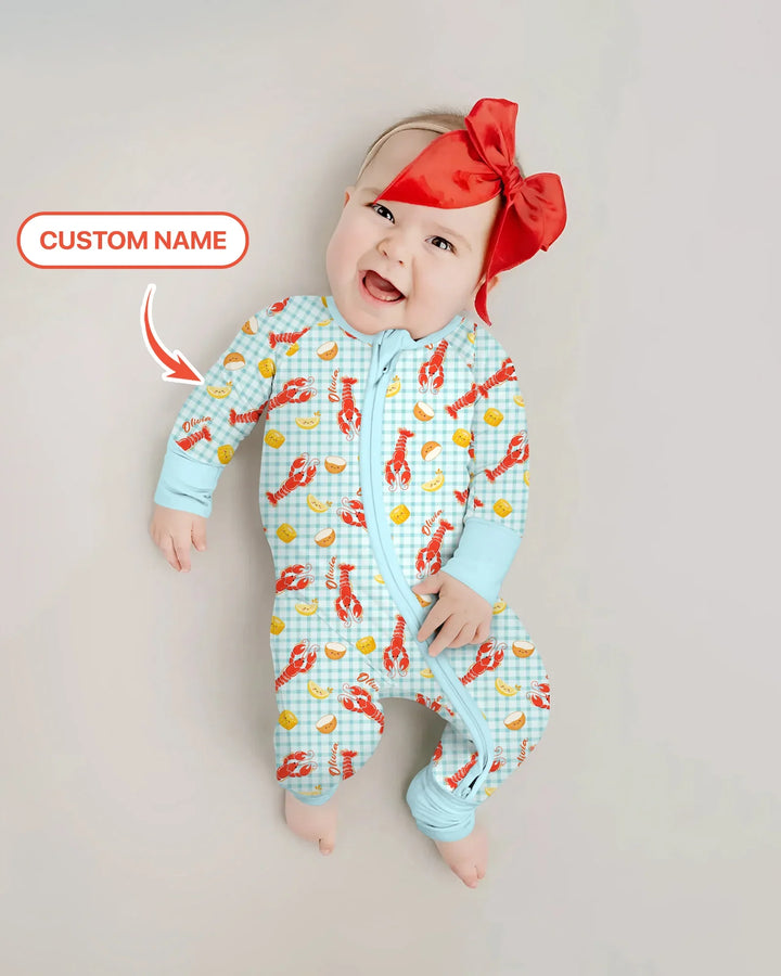 Custom Name Preppy Crawfish Season Bamboo Convertible Zippy