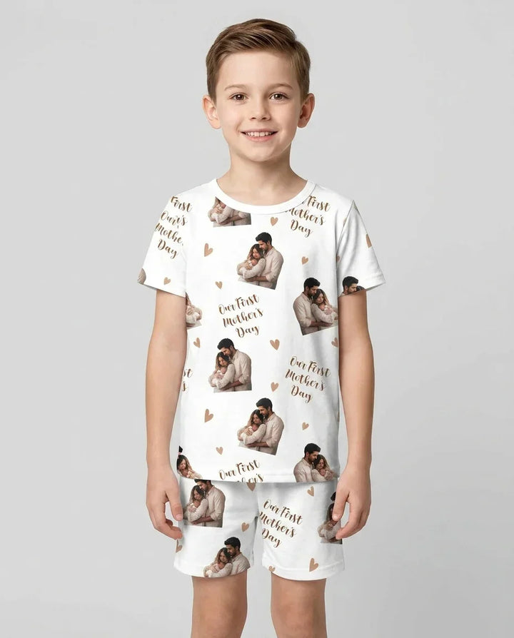 Zweiteiliges Pyjama-Set mit kurzen Ärmeln und Shorts im Sommer-Design