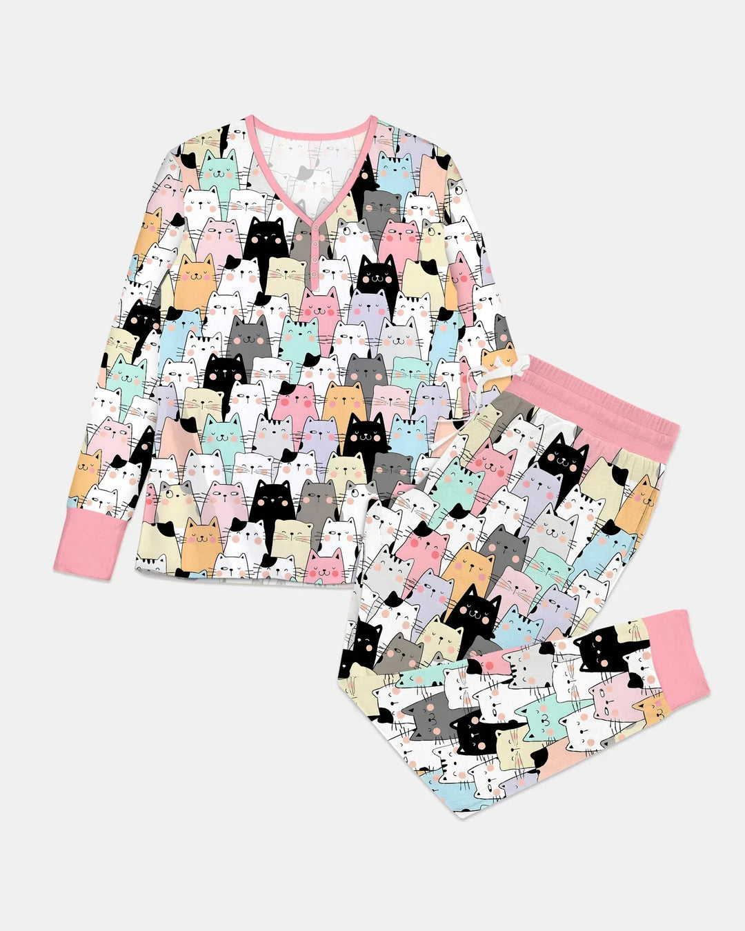 Purrfect Crowd Bambus-Pyjama-Set für Damen