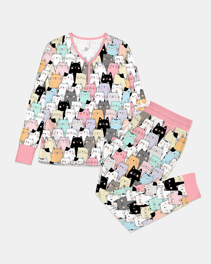 Purrfect Crowd Bambus-Pyjama-Set für Damen