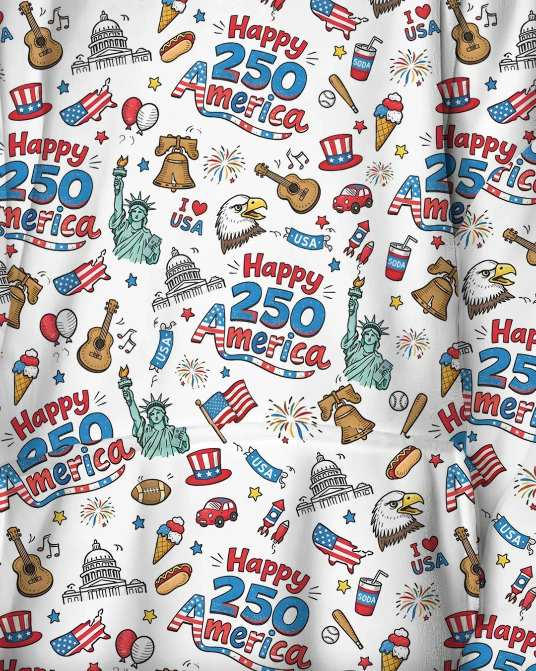 Alles Gute zum 250. Amerika, ich liebe die USA Tragbare Bambus-Decken-Kapuzenjacke