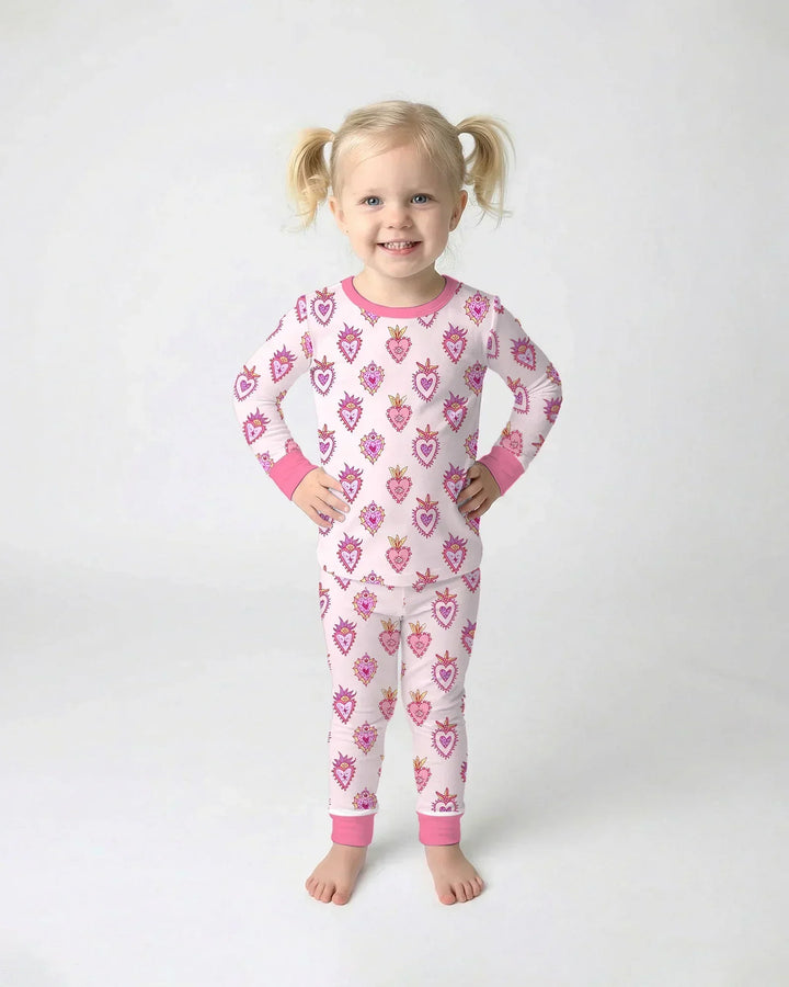 Zweiteiliges Langarm-Pyjama-Set mit Sommerfrüchten