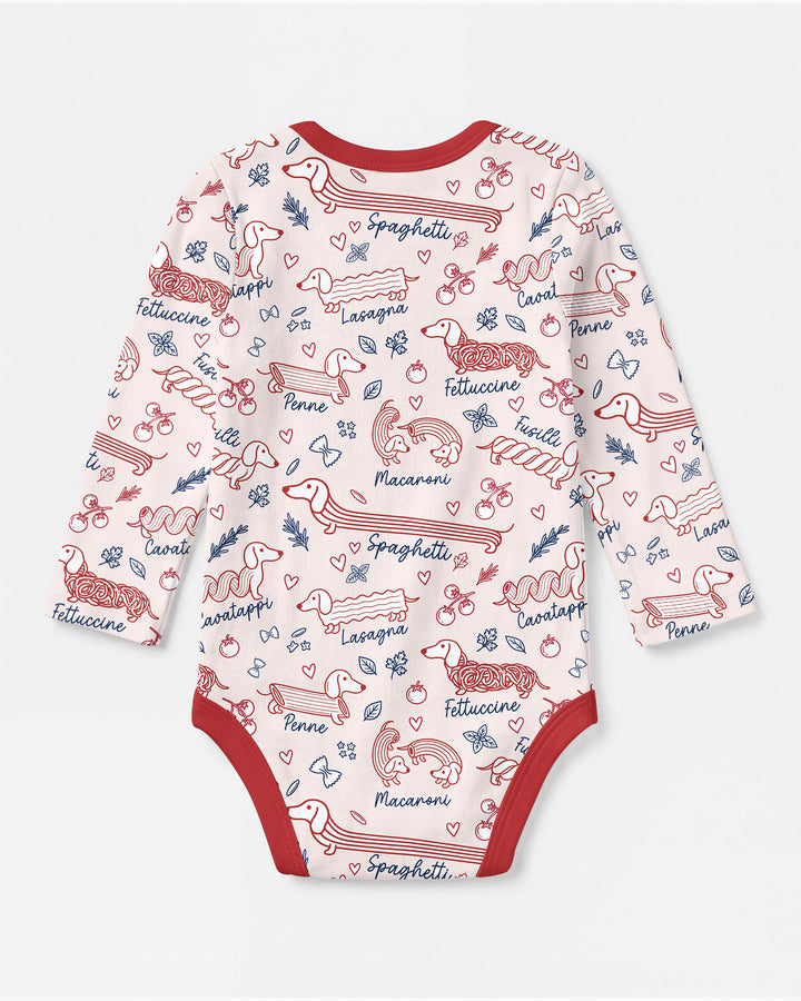 Funny Dachshund Pasta Pups Bamboo Bodysuit