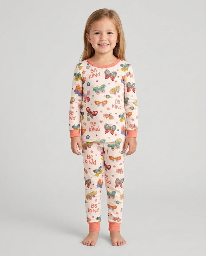 Zweiteiliges Langarm-Pyjama-Set mit Sommerfrüchten