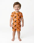 Ravens in a Pumpkin Patch - Orange Pink Bamboo Shorty Zippy