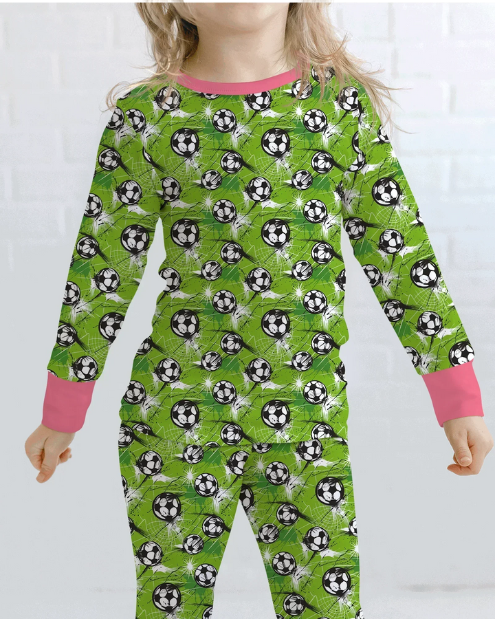 Zweiteiliges Langarm-Pyjama-Set mit Sommerfrüchten
