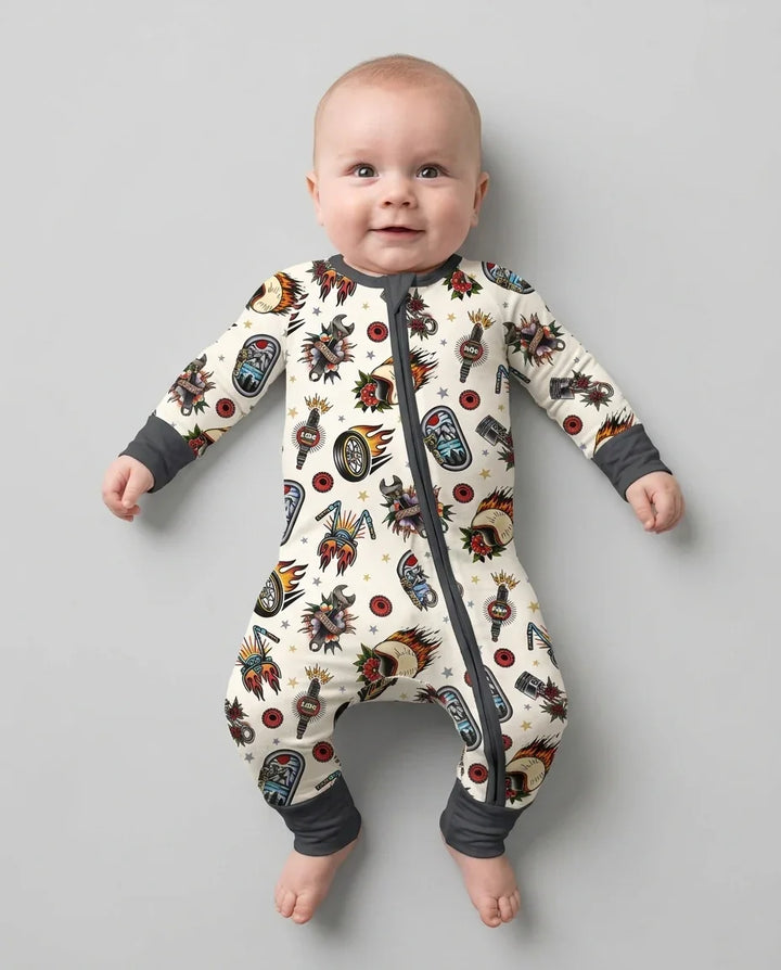 Gerippte Babykleidung mit individuellem Foto - Weich &amp; Skizzenhaft