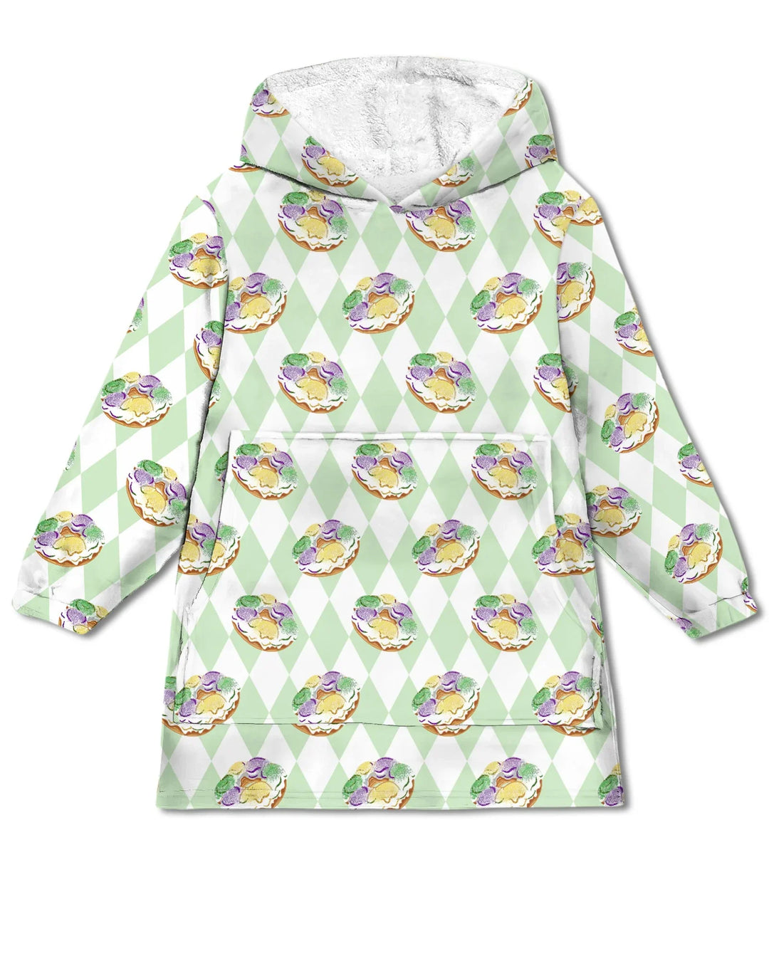 Mardi Gras Donut Tragbarer Bambus-Decken-Hoodie