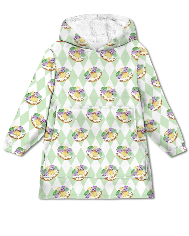 Mardi Gras Donut Tragbarer Bambus-Decken-Hoodie