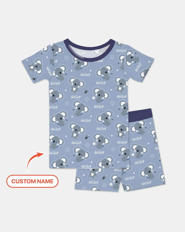 Zweiteiliges Pyjama-Set mit kurzen Ärmeln und Shorts im Sommer-Design