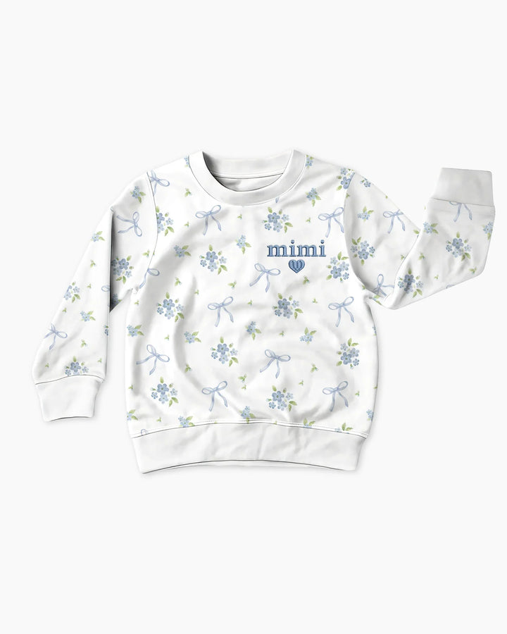 Mommy and Me Passendes besticktes Baby-Bambus-Rundhals-Sweatshirt
