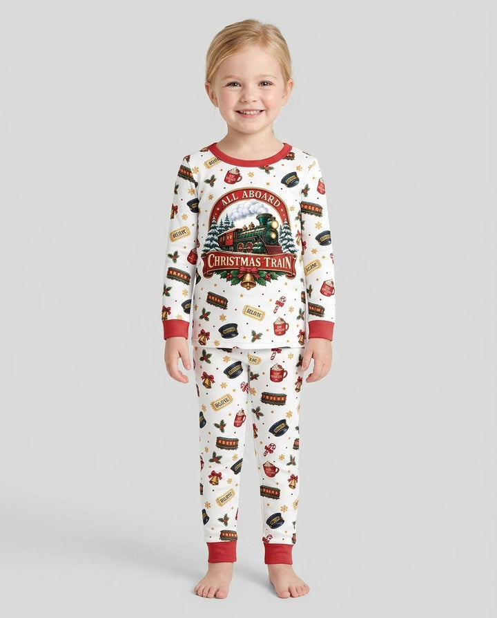All Aboard Christmas Express Bamboo Two Piece Long Sleeve Pajama Set