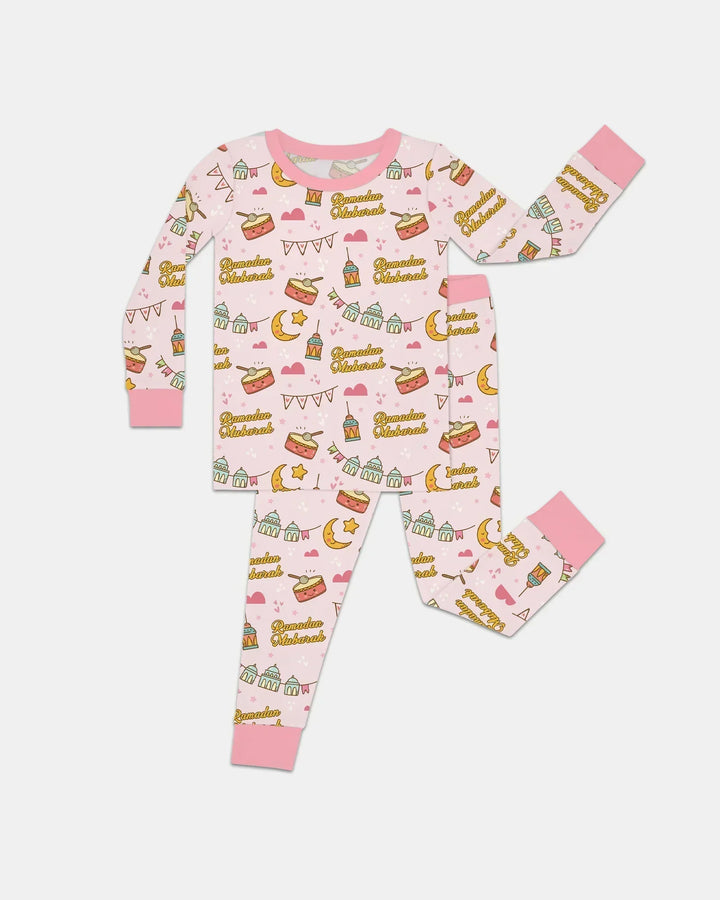 Ramadan Mubarak Bamboo Two Piece Long Sleeve Pajama Set