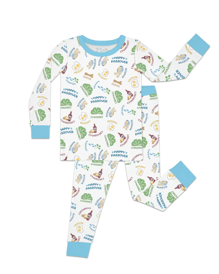 Zweiteiliges Langarm-Pyjama-Set mit Sommerfrüchten