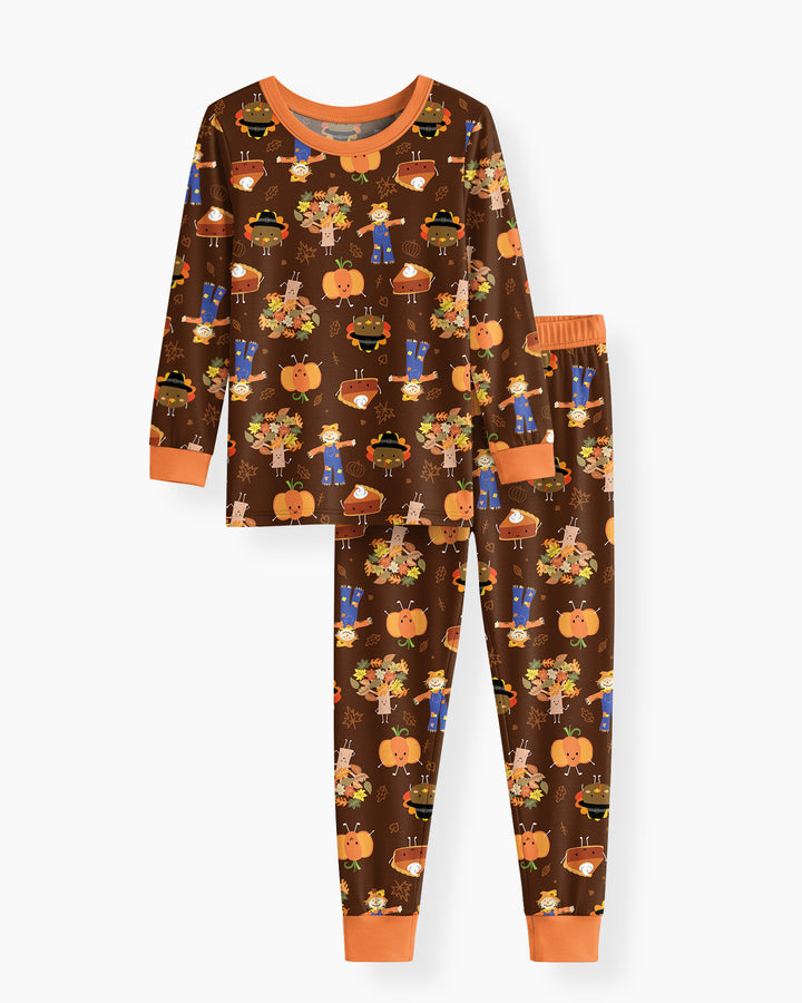 Zweiteiliges Langarm-Pyjama-Set mit Sommerfrüchten