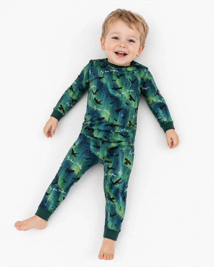 Fly Free Jackie Eagle Bamboo Two Piece Long Sleeve Pajama Set
