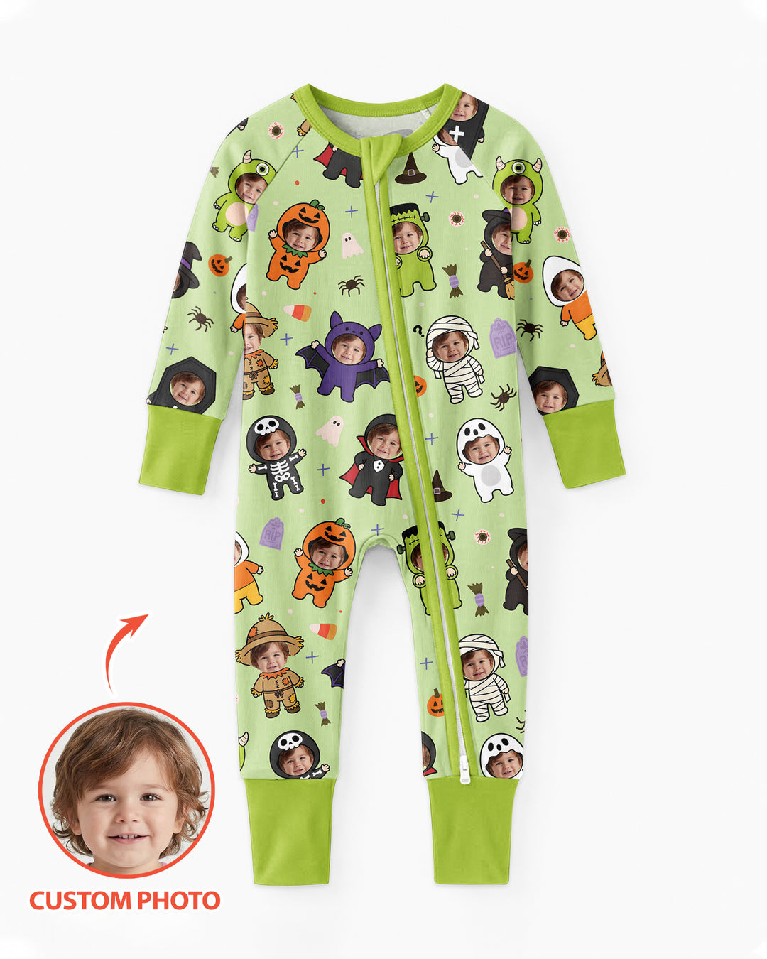 Custom Photo Little Halloween Crew Bamboo Convertible Zippy