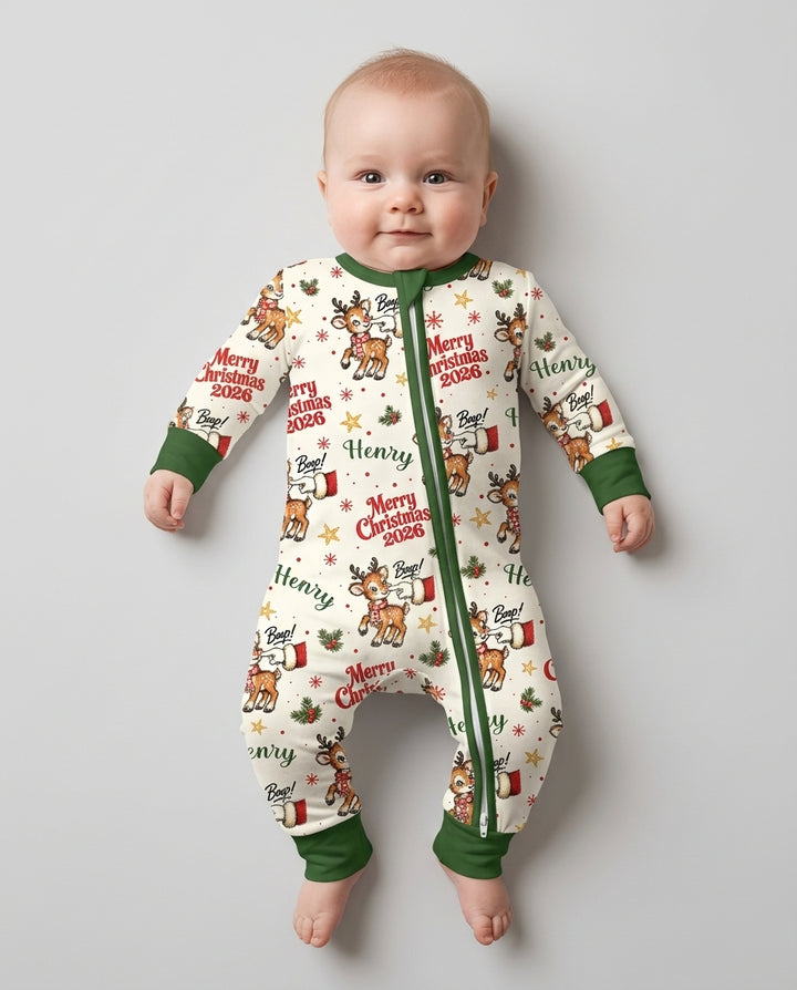 Custom Name Reindeer Santa Boop Bamboo Convertible Zippy