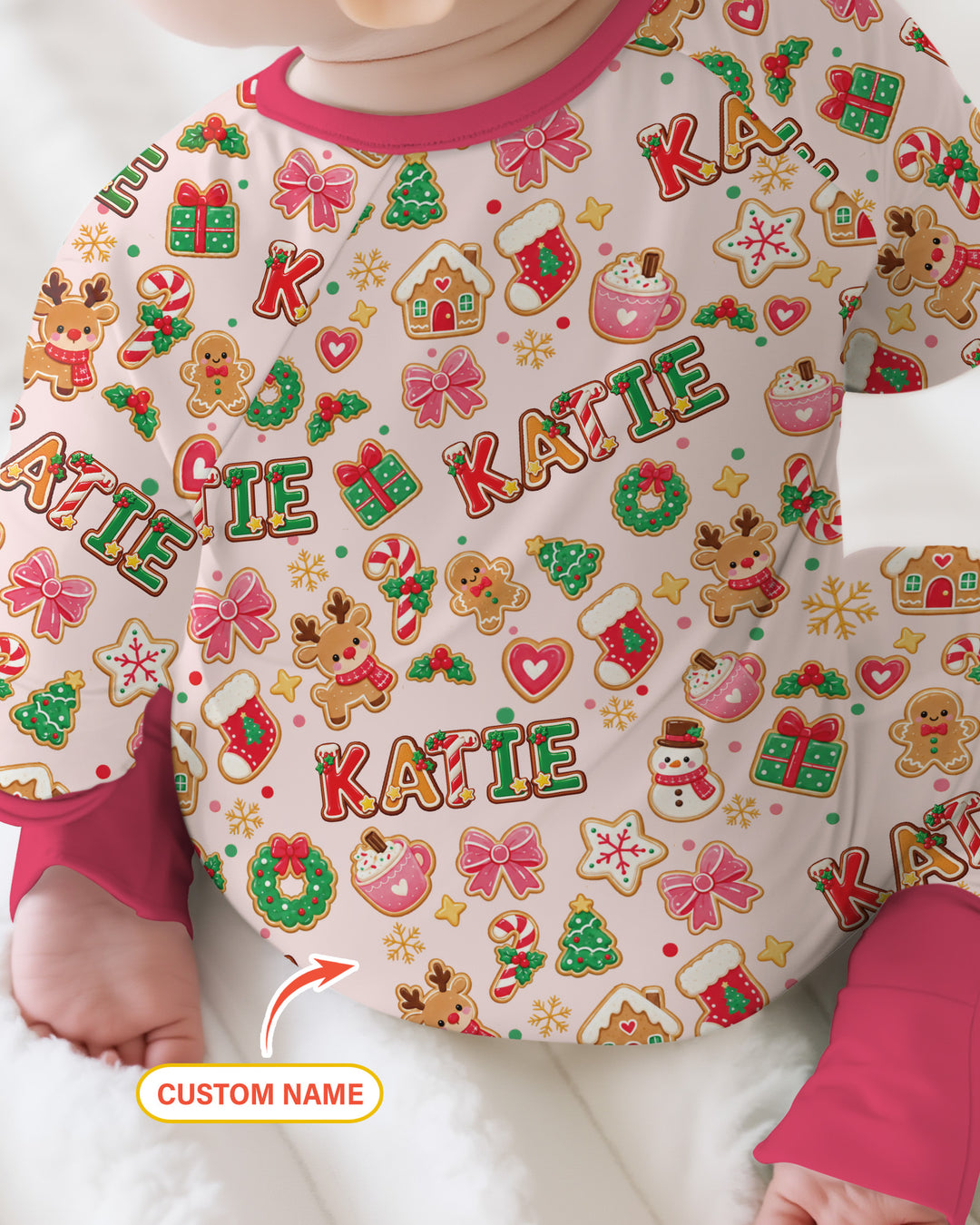 Pink GingerBread Custom Name Bamboo Convertible Zippy