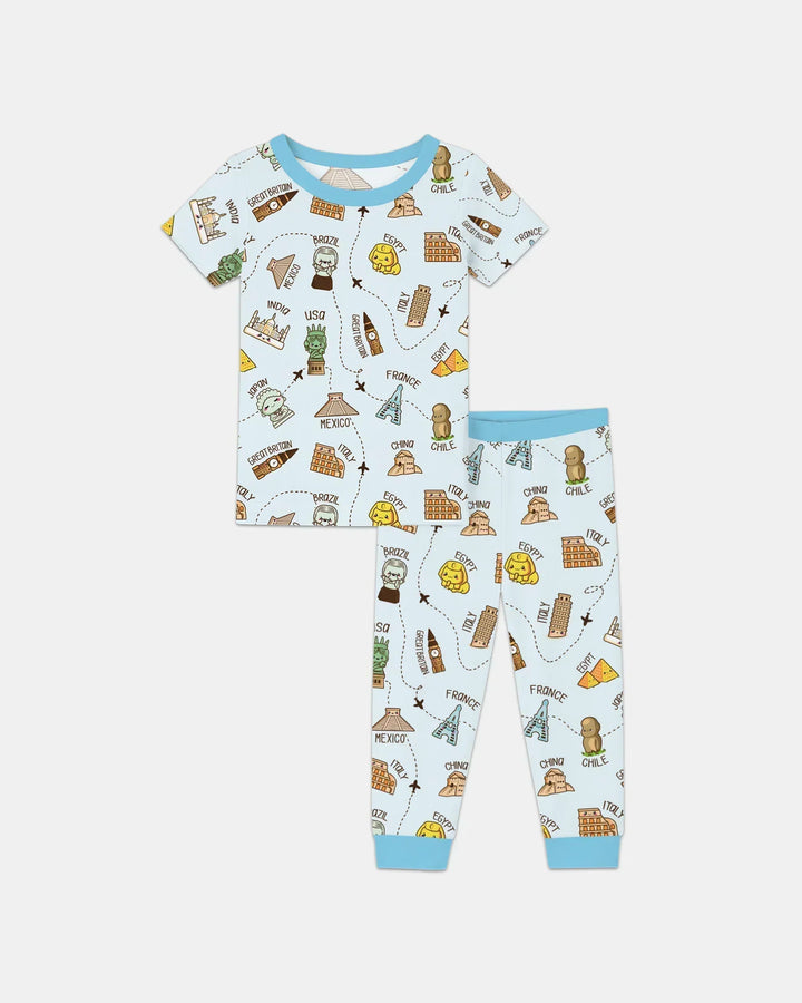 Zweiteiliges, kurzärmliges Pyjama-Set mit Marienkäfern