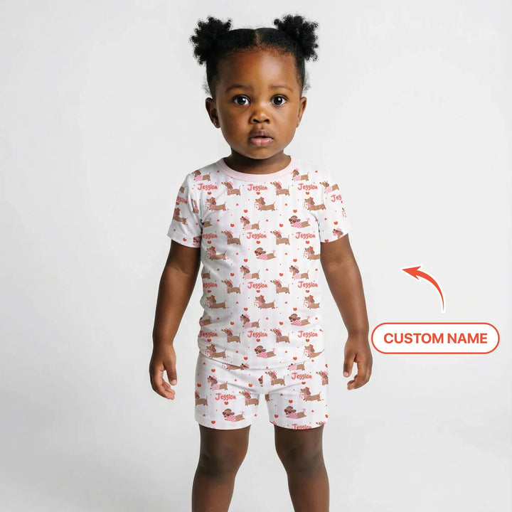 Zweiteiliges Pyjama-Set mit kurzen Ärmeln und Shorts im Sommer-Design
