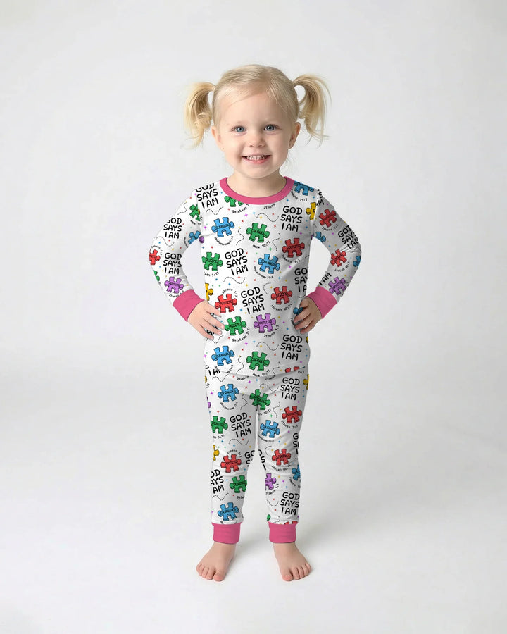 Zweiteiliges Langarm-Pyjama-Set mit Sommerfrüchten