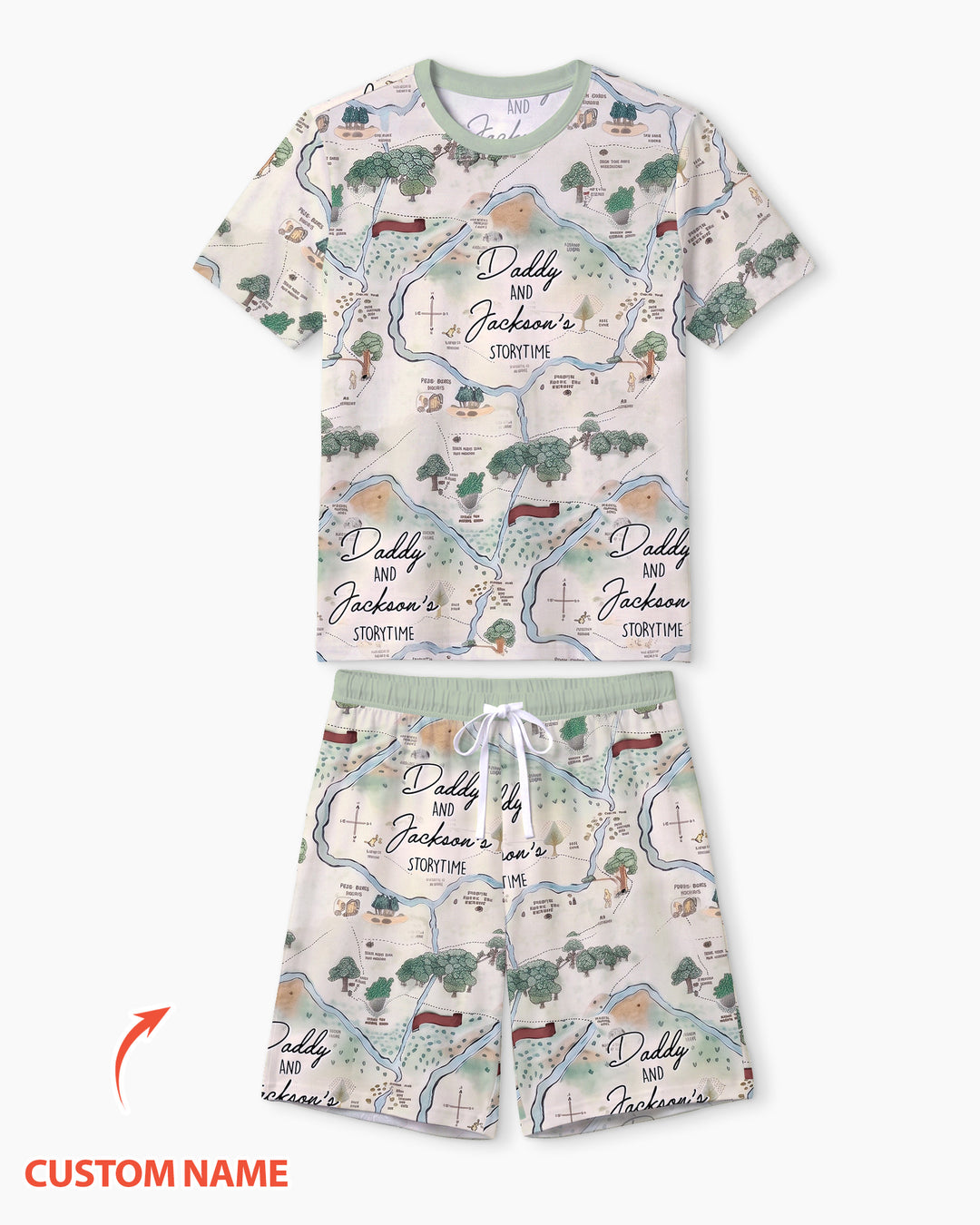 Mommy Daddy And Me Bedtime Story Family Matching Bamboo Men Short Sleeve Short Pajama Set