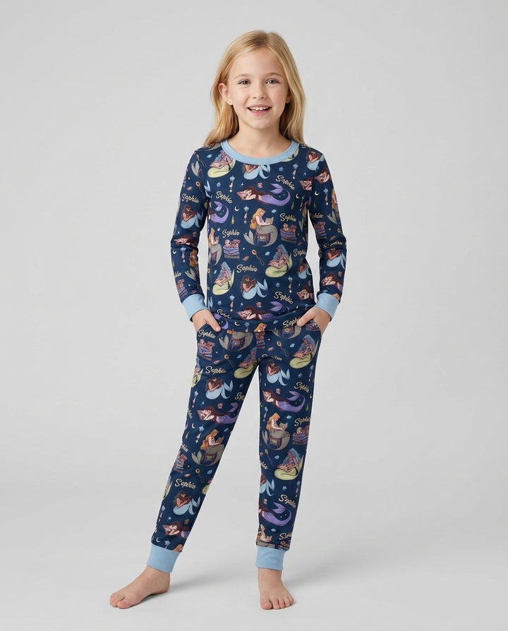 Zweiteiliges Langarm-Pyjama-Set mit Sommerfrüchten