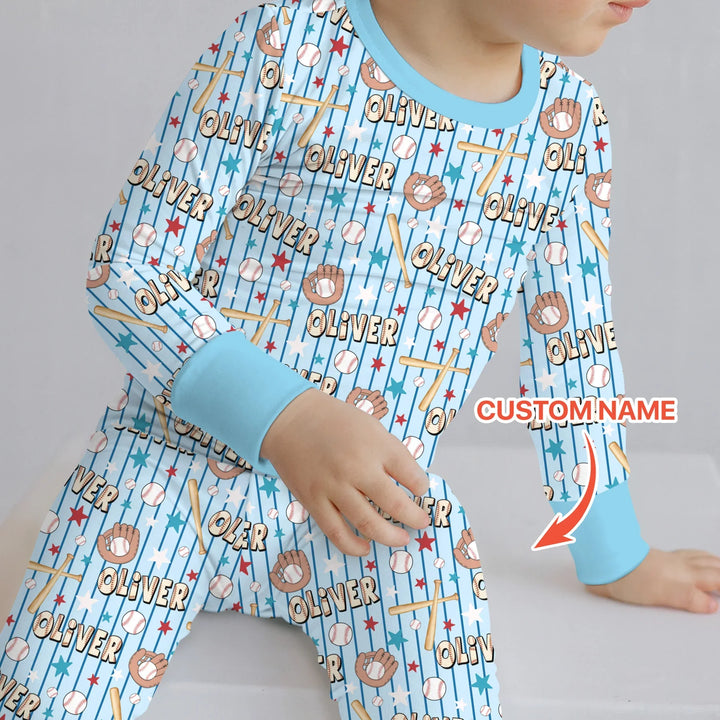 Zweiteiliges Langarm-Pyjama-Set mit Sommerfrüchten