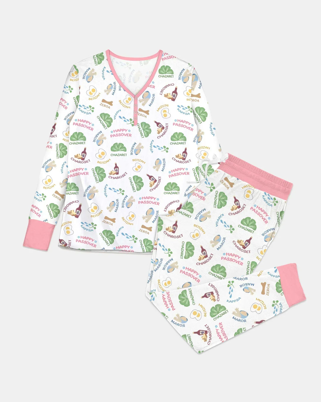 Fröhliches Pessach-Passendes Familien-Bambus-Damen-Pyjama-Set