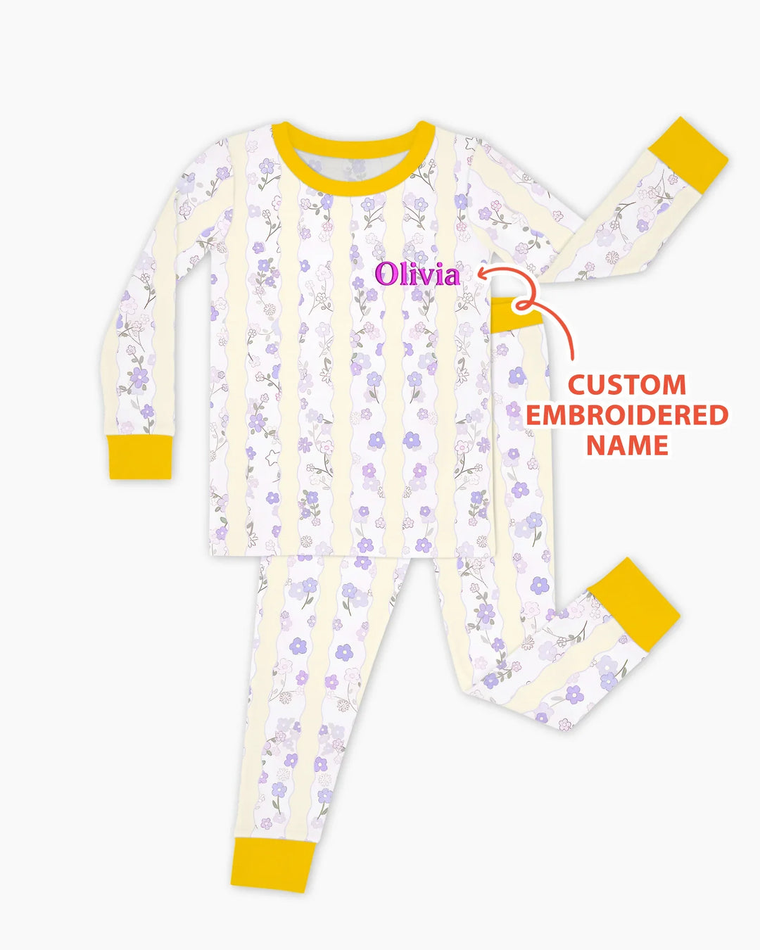 Zweiteiliges Langarm-Pyjama-Set mit Sommerfrüchten