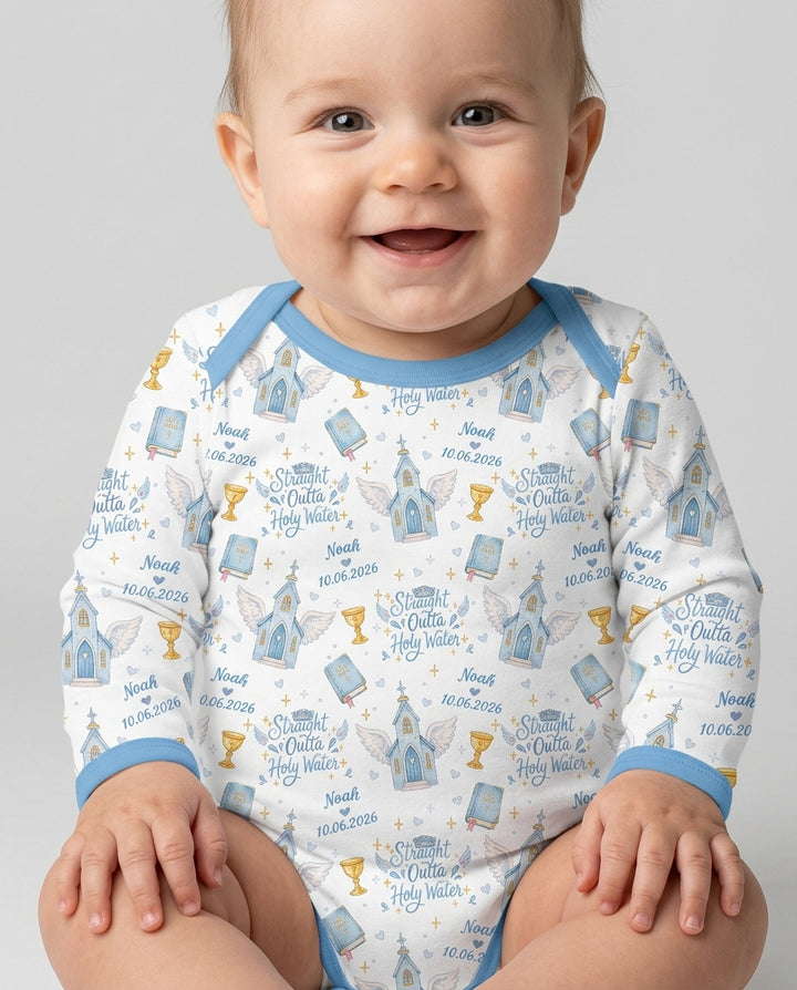 Gerippte Babykleidung mit individuellem Foto - Weich &amp; Skizzenhaft