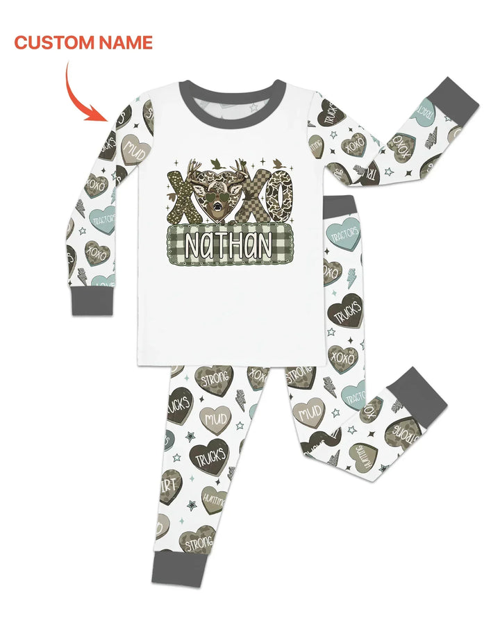 Zweiteiliges Langarm-Pyjama-Set mit Sommerfrüchten
