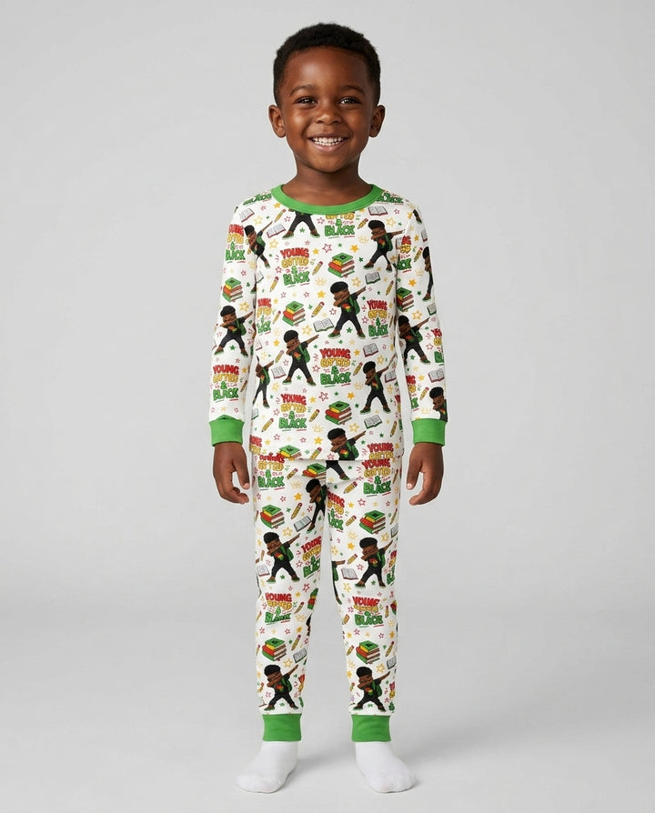 Zweiteiliges Langarm-Pyjama-Set mit Sommerfrüchten