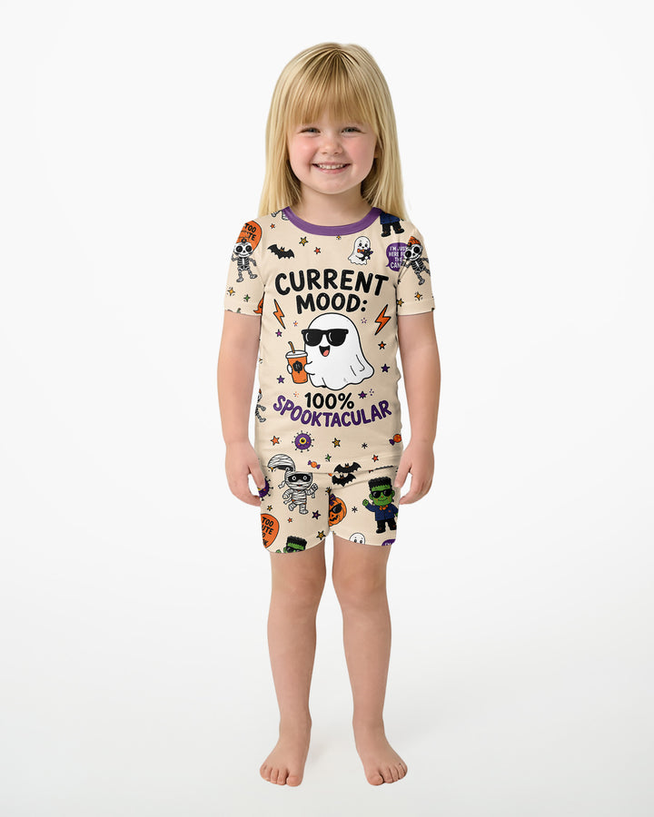 Halloween Friends Bamboo Two Piece Short Sleeve Shorts Pajama Set