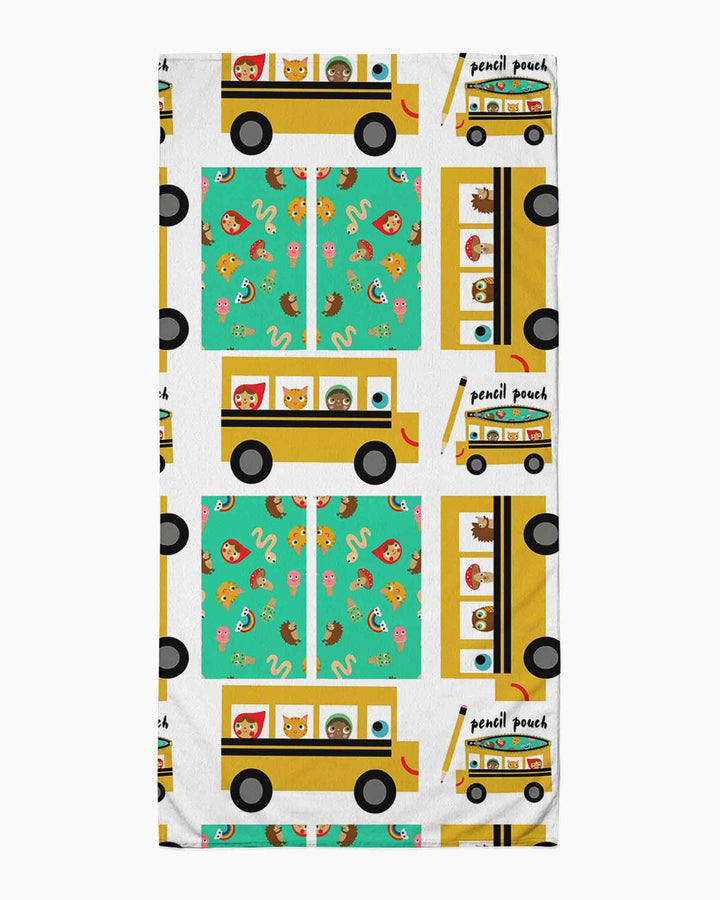 School Bus Adventures Bamboo Beach Towel