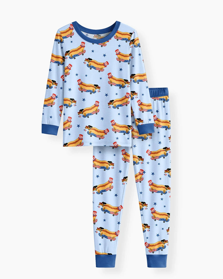 Zweiteiliges Langarm-Pyjama-Set mit Sommerfrüchten