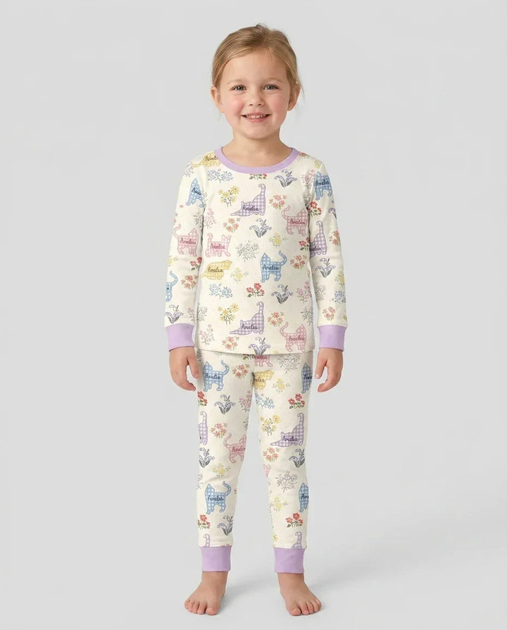 Zweiteiliges Langarm-Pyjama-Set mit Sommerfrüchten