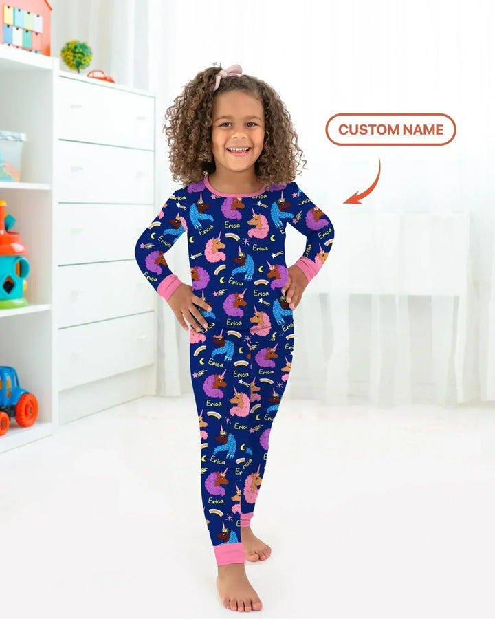 Zweiteiliges Langarm-Pyjama-Set mit Sommerfrüchten