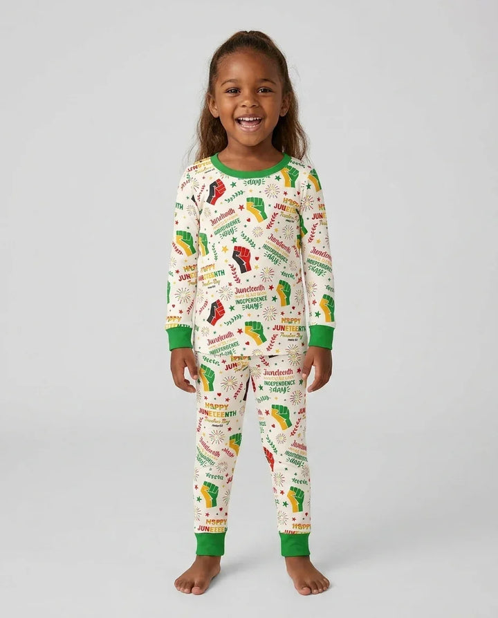 Zweiteiliges Langarm-Pyjama-Set mit Sommerfrüchten