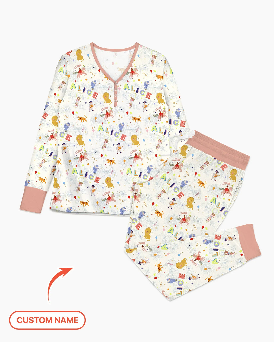 Template Damen Pyjama-Set aus personalisiertem Bambus
