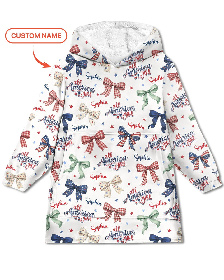 Personalisierte All American Girl Bambus-Decken-Hoodie