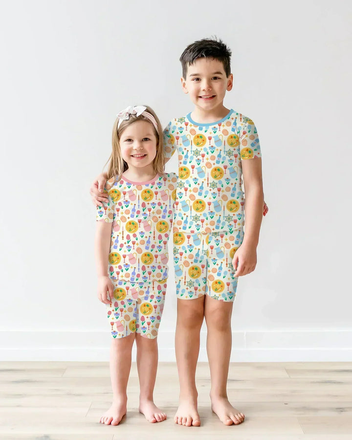 Pesach Sameach Matching Family Bamboo Two Piece Short Sleeve Shorts Pajama Set