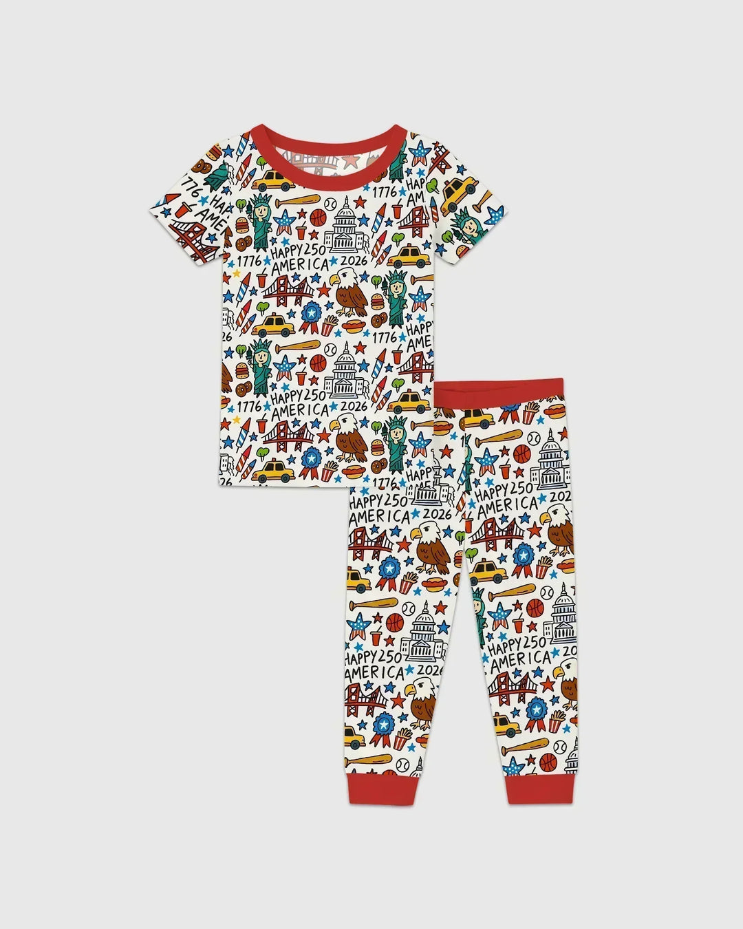 Template Zweiteiliges Pyjama-Set mit kurzen Ärmeln und Shorts
